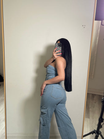 Light denim jumpsuit 1321