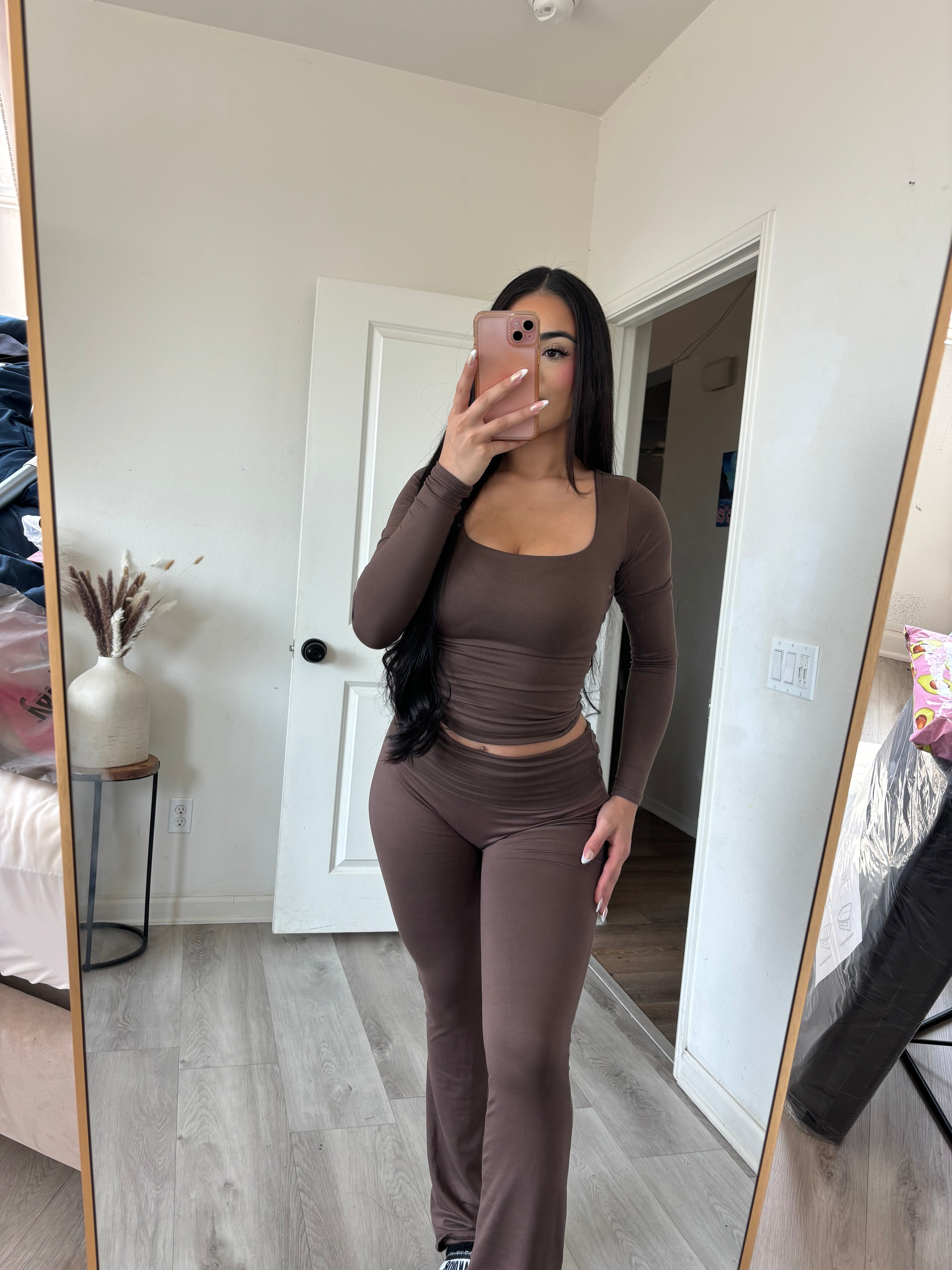 Renee two piece set (brown) With headband 1090