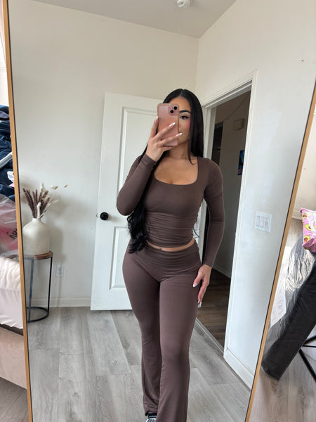 Renee two piece set (brown) 1090