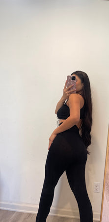 Seamless two piece set  black