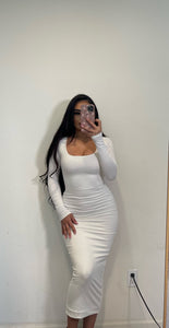 Mussette long sleeve dress (white)6453