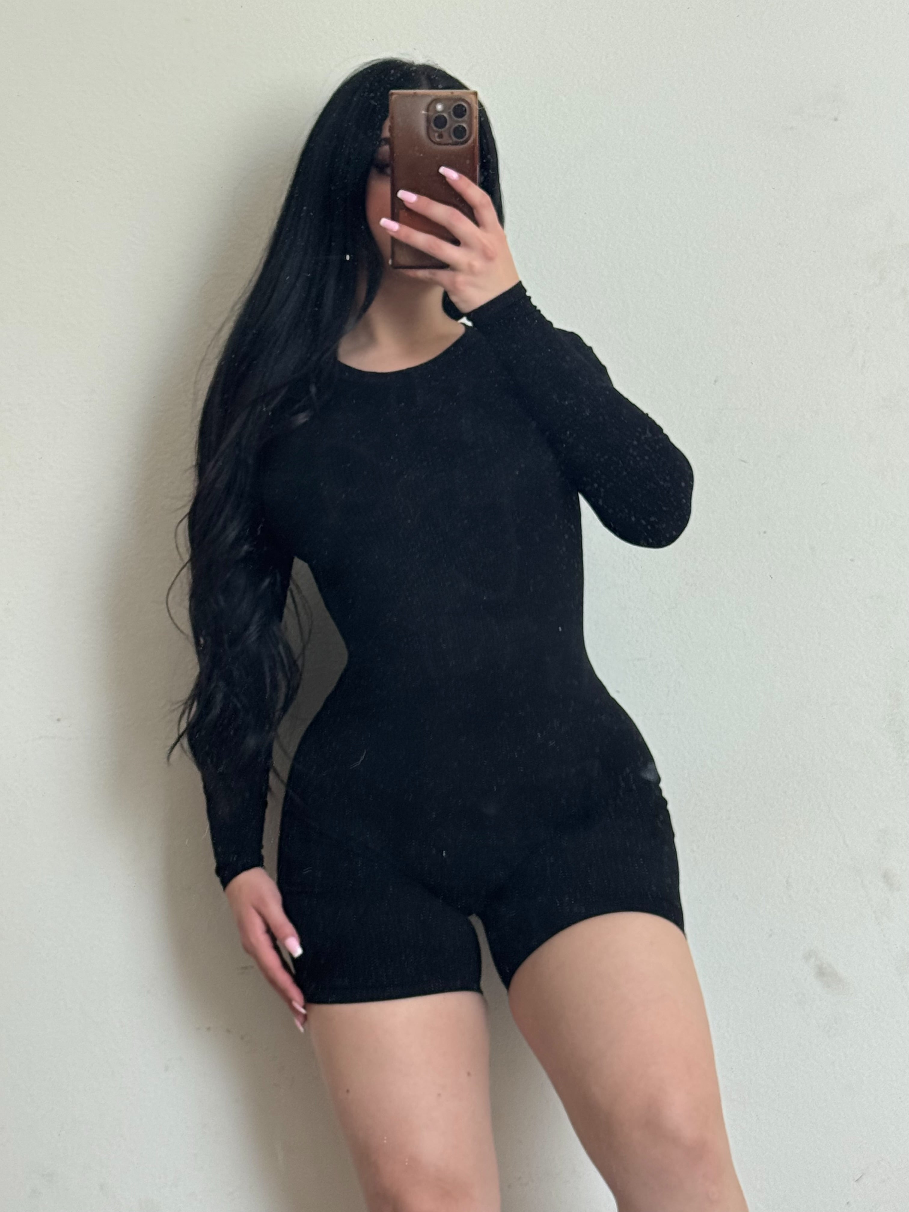 Jada long sleeve romper (black)2052