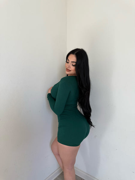 Letzy snatch romper (hunter green)2266