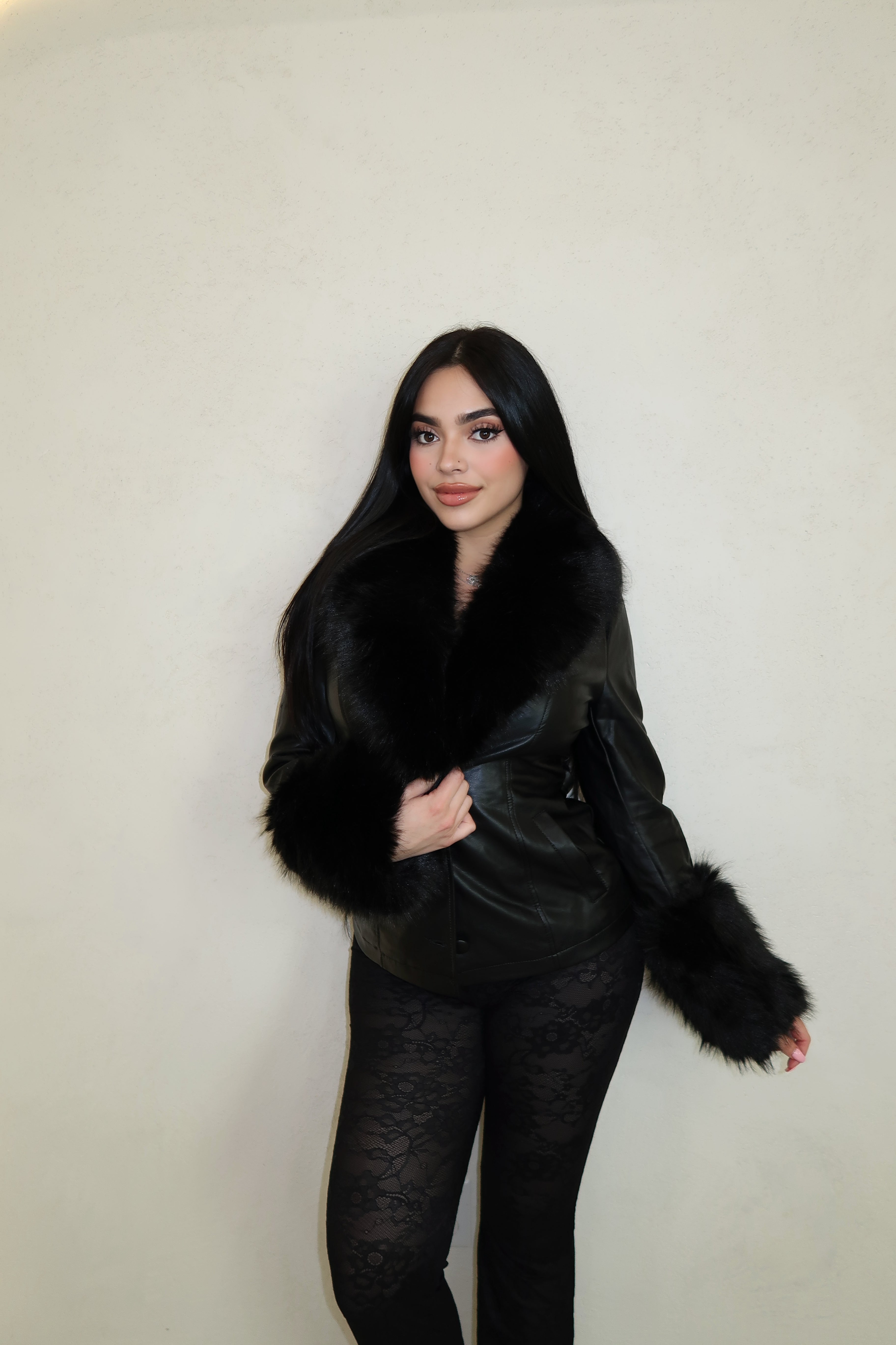 Elena Leather Fur Coat ( 0039 )