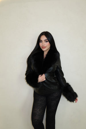 Elena Leather Fur Coat ( 0039 )