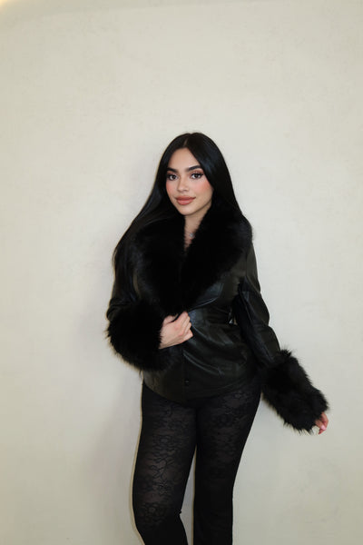 Elena Leather Fur Coat ( 0039 )