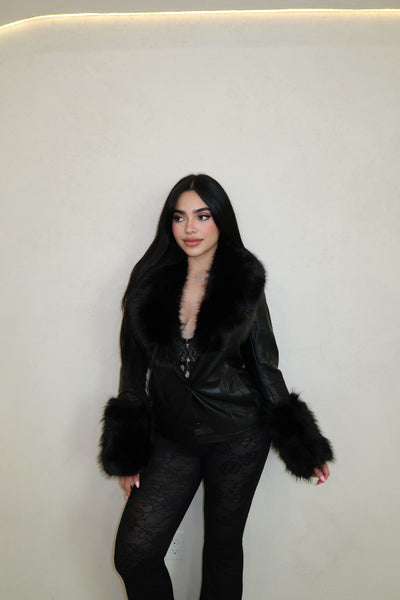 Elena Leather Fur Coat ( 0039 )