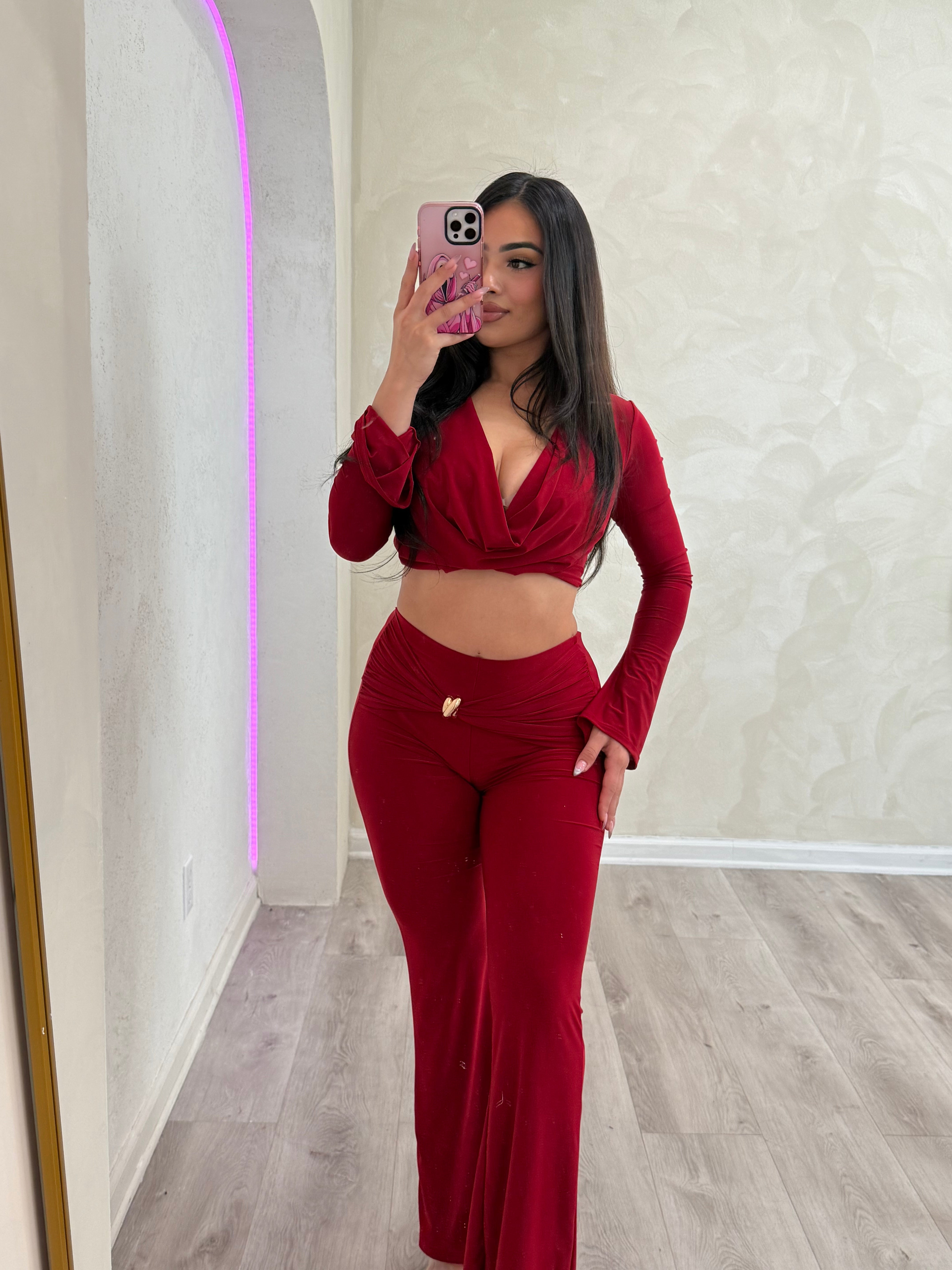 Litzy two piece set (red)