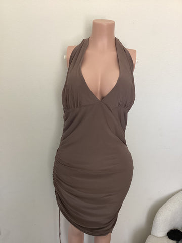 Norma plus size dress ( mocha) 4340