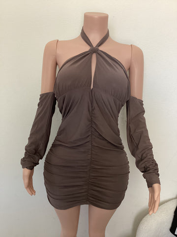 Kendra plus dress ( mocha) 14299