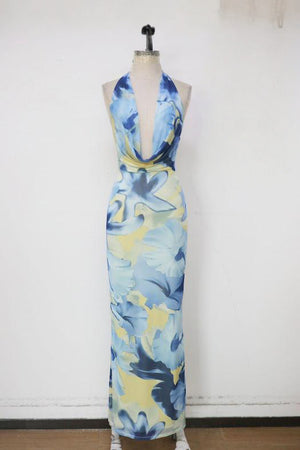 Juju floral dress (yellow and blue) D10685