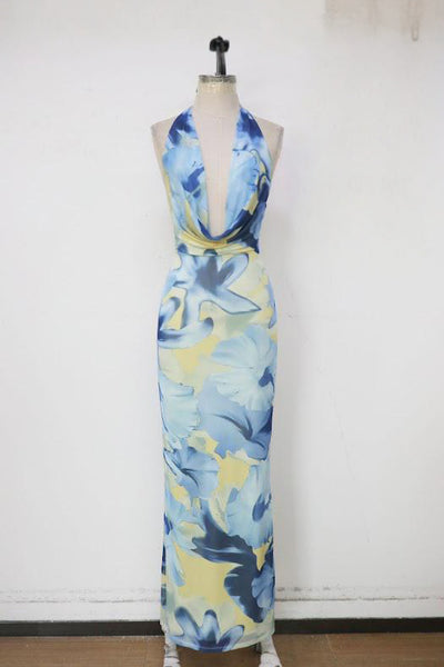 Juju floral dress (yellow and blue) D10685