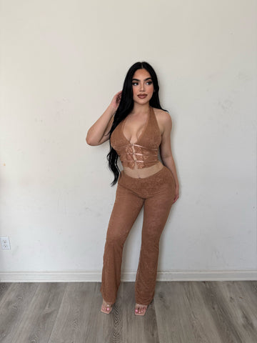 Bella two piece set (brown) 65422