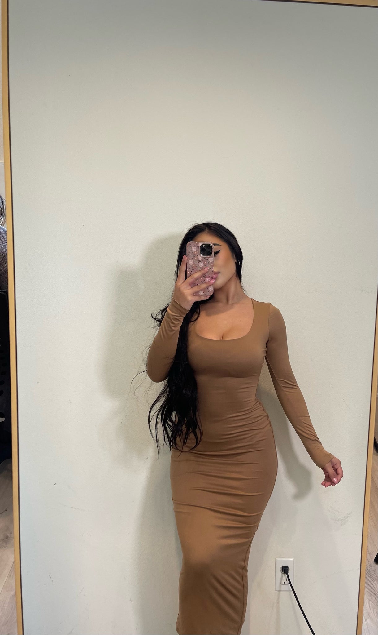 Mussette long sleeve dress (nude)6453