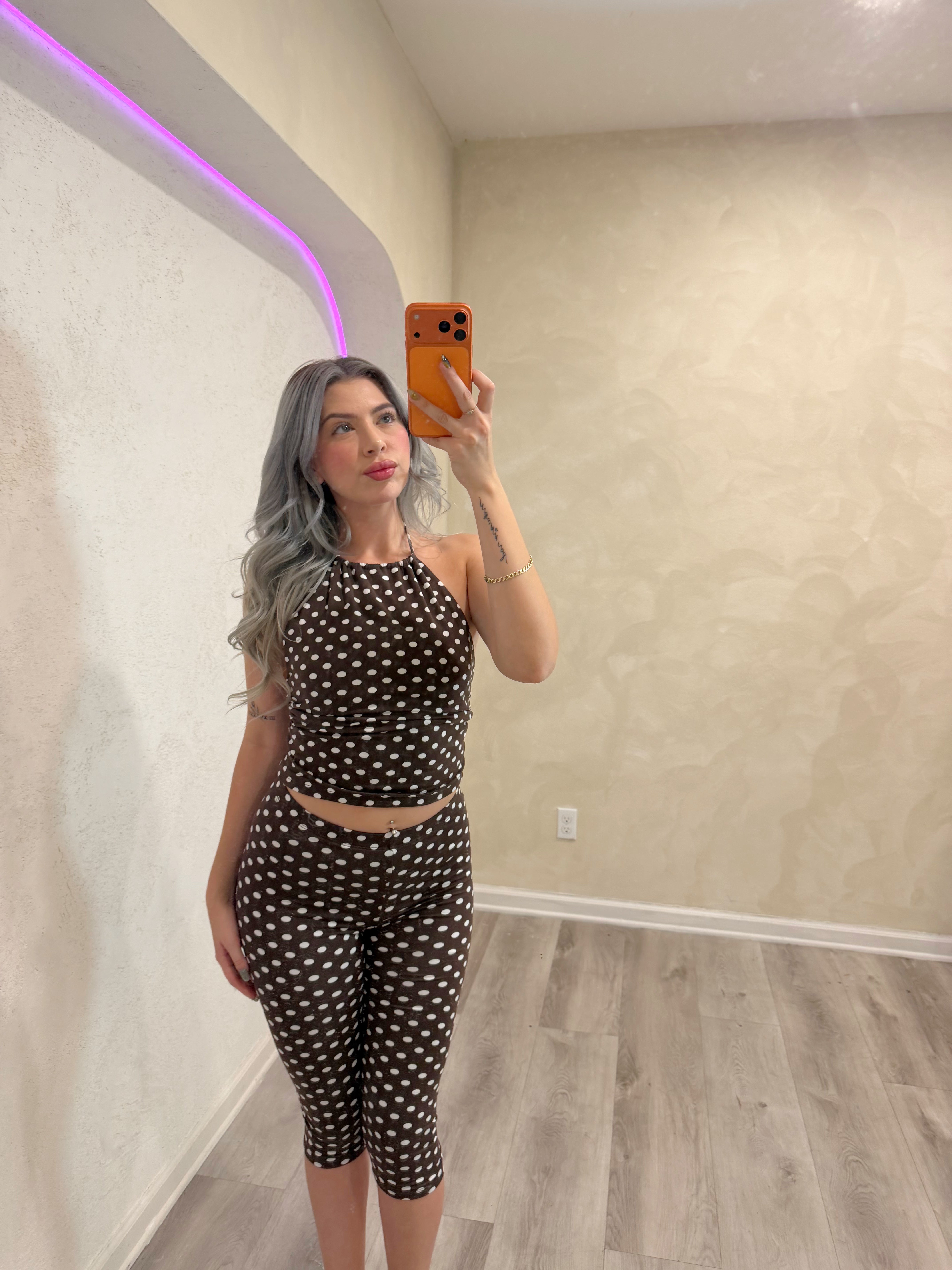 Melina polka dot two piece set