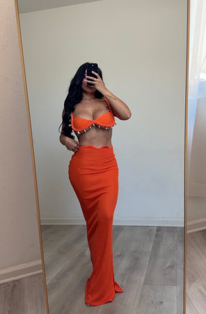 Melody two piece set (orange) 4988