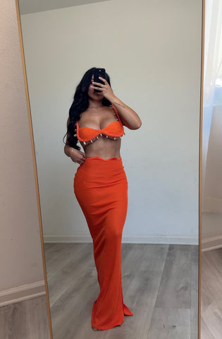 Melody two piece set (orange) 4988