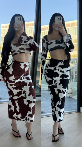 Janet Cow two piece set ( print) 114