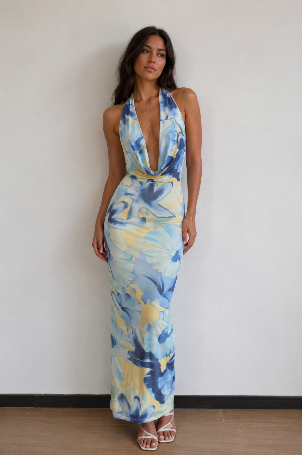 Juju floral dress (yellow and blue) D10685