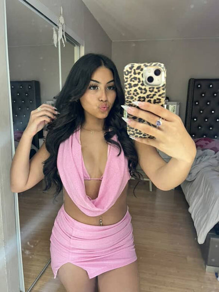Bailey two piece  set (pink glitter) TM1023