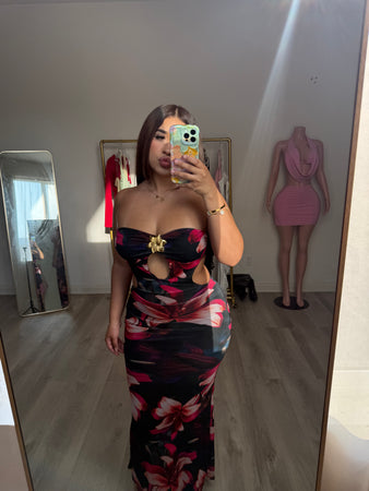 Molly floral dress (black)