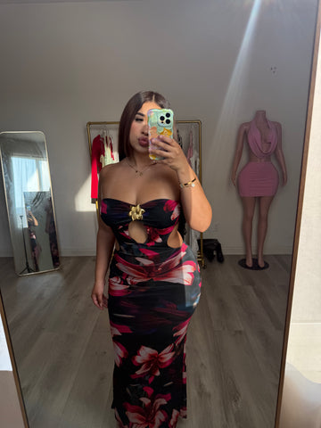Molly floral dress (black)