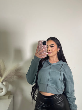Fleece Hoodie 4365 (sage )