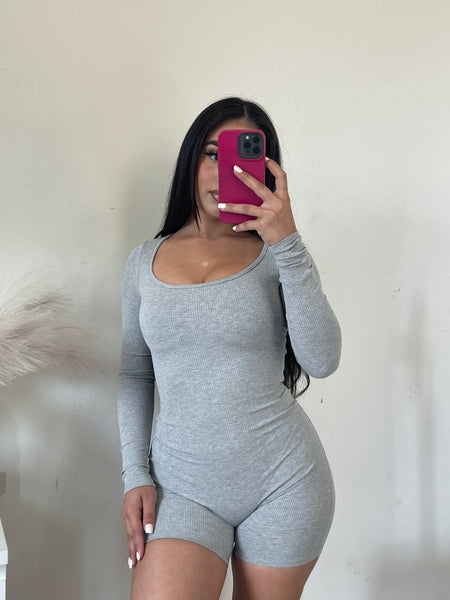 Nia long sleeve romper 2357 grey