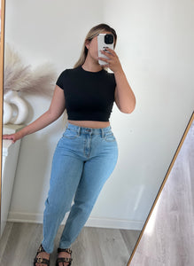 Super high mom jeans (light denim)7340