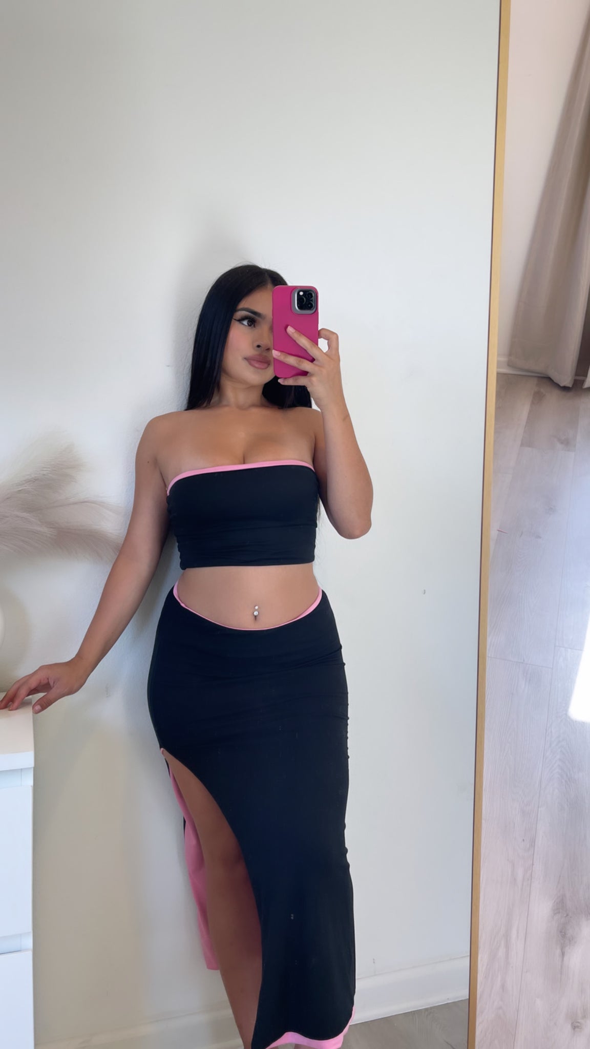 Shaki double layer two piece set black) 6349