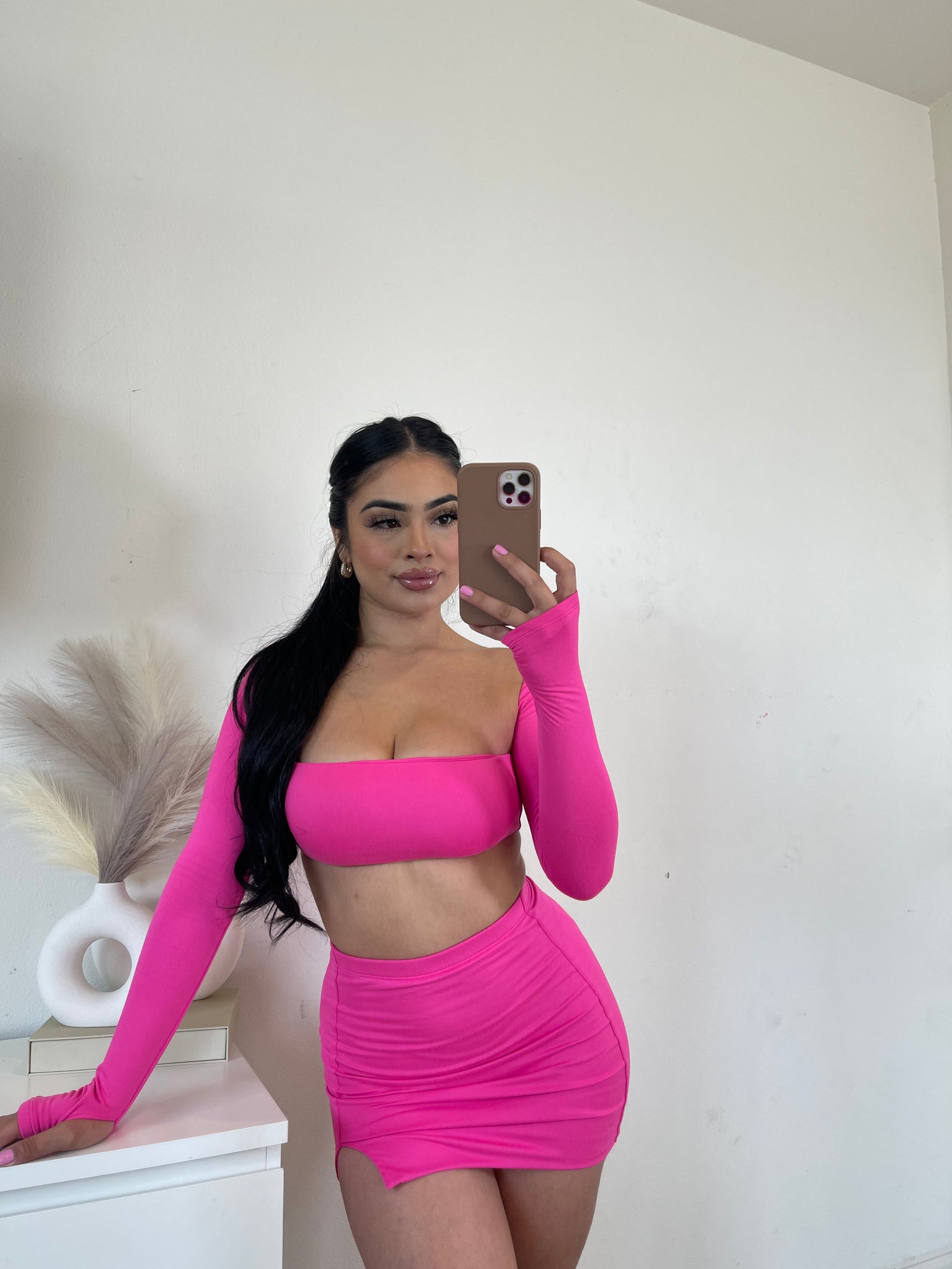 Mirya fushia two piece set 810