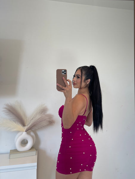 Camila dress ( dark pink)