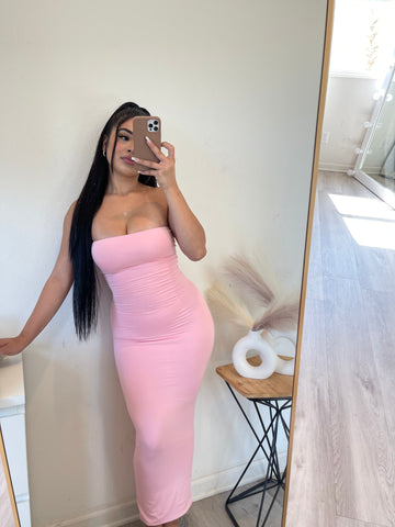 Fenia strapless dress (baby pink) 386