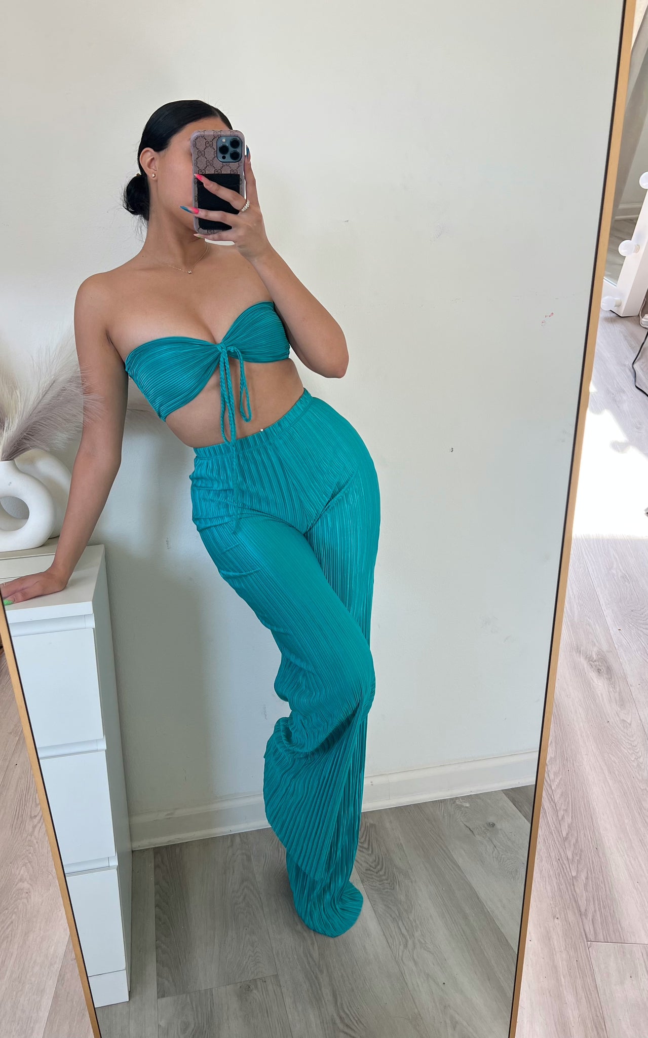 Mily two piece set ( teal) 6054