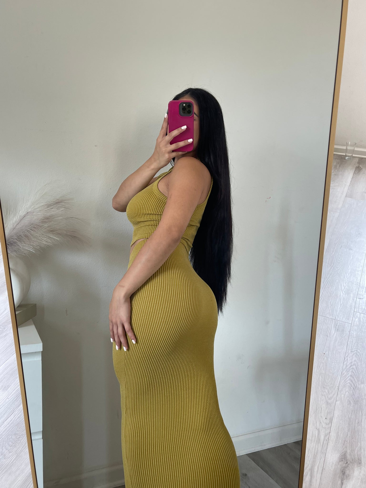 Crop top two piece set (citron )8331