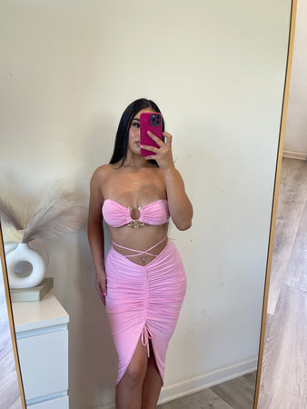 Zela two piece set (pink)1010