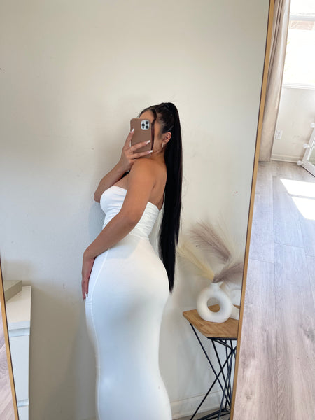 Fenia strapless dress (white) 386