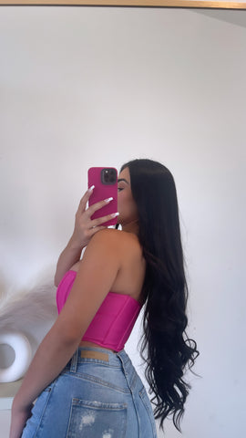 Adele solid bandage corset ( hot pink)