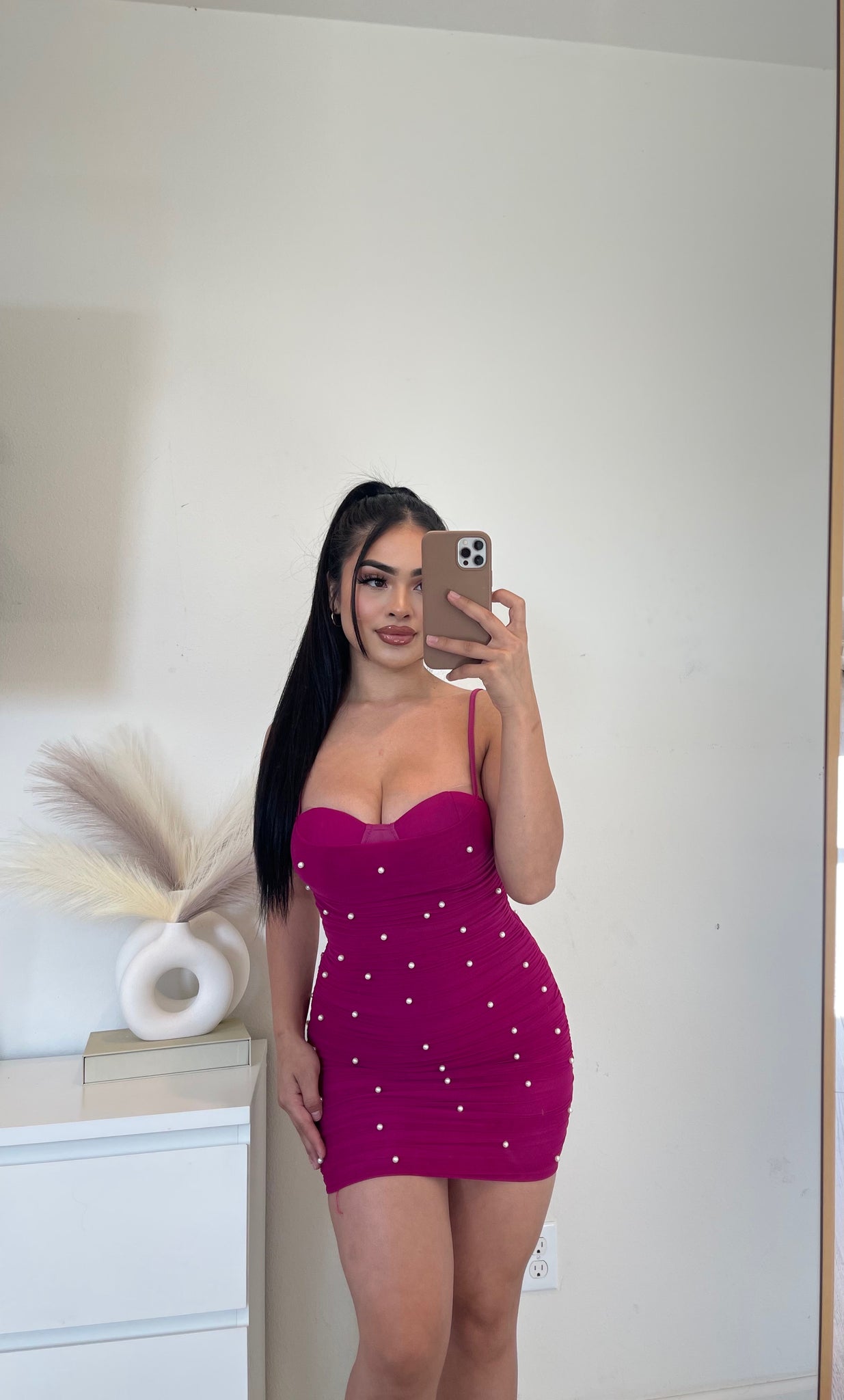 Camila dress ( dark pink)