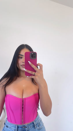 Adele solid bandage corset ( hot pink)