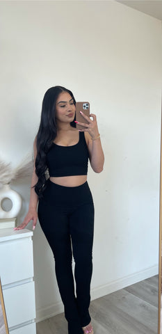 Moni flare two piece set (black) 2179