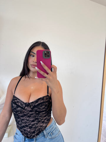 Moet lace corset top ( black)