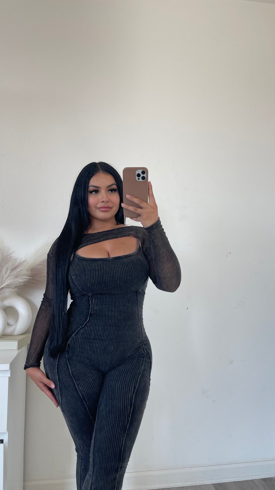 Cherry jumpsuit (grey) 3380