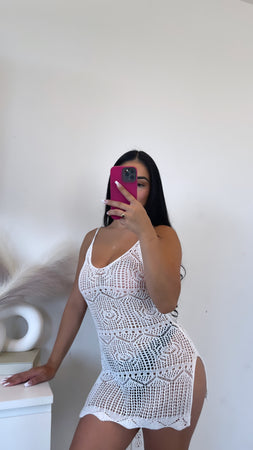 Soleil cover up mini dress (ivory)