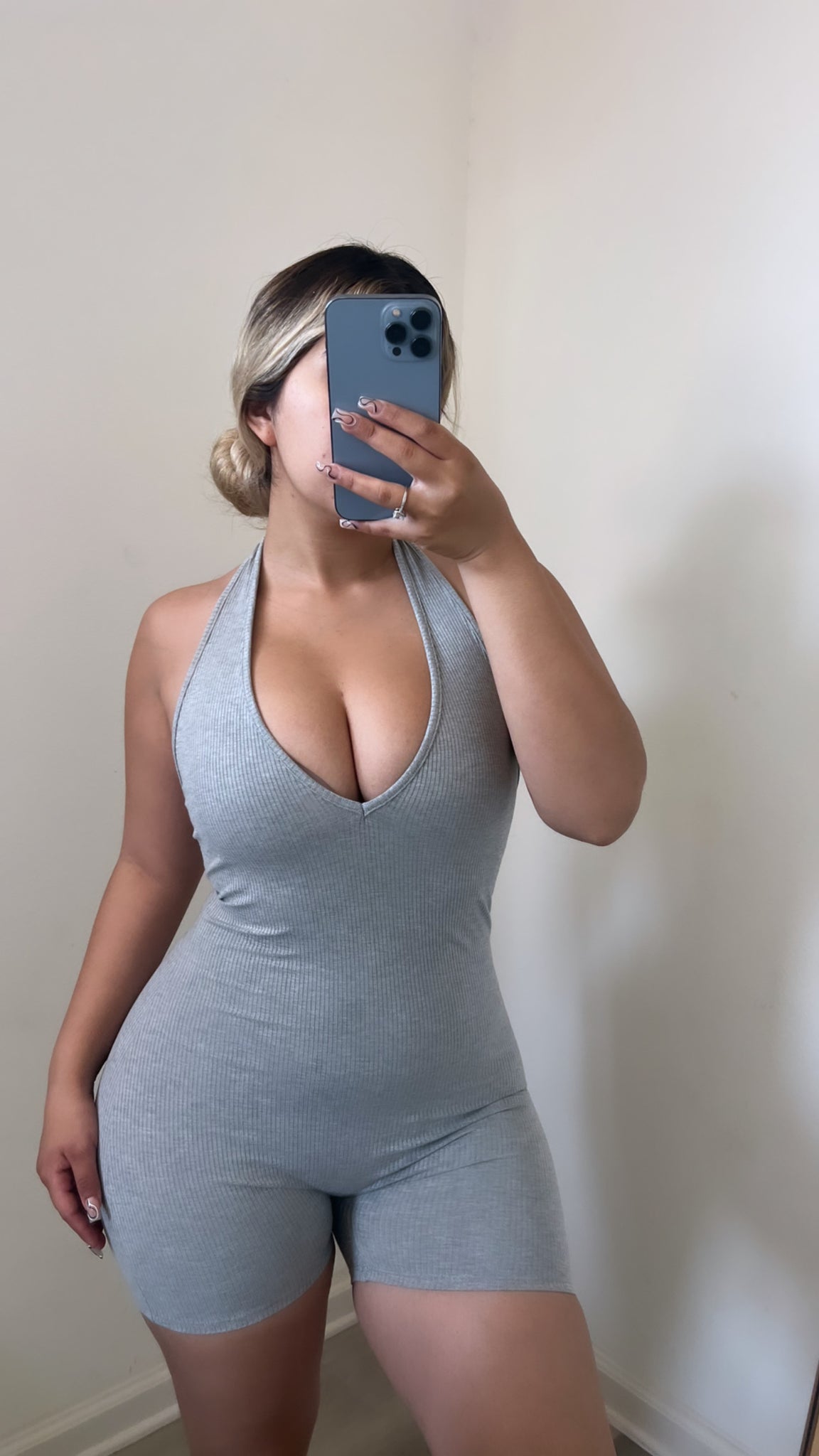 Sara halter romper ( grey) 2066