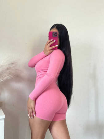 Nia long sleeve romper 2357 pink