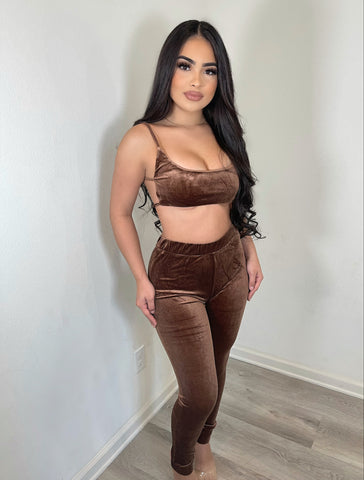 Feeling brown two piece set (brown)