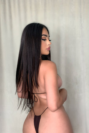 Brown string bikini set 26120