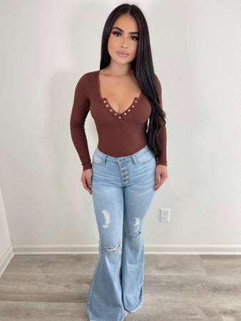 Helen open boot jeans (light blue)