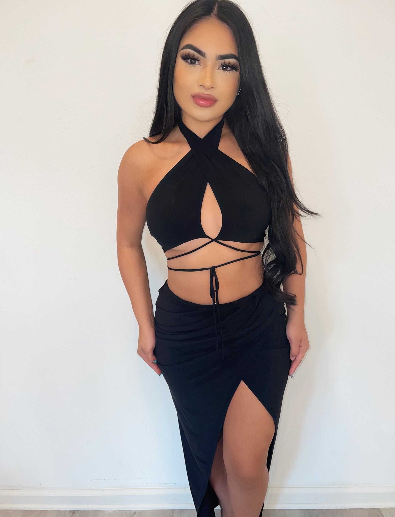 Raviana two piece set (black) 8187